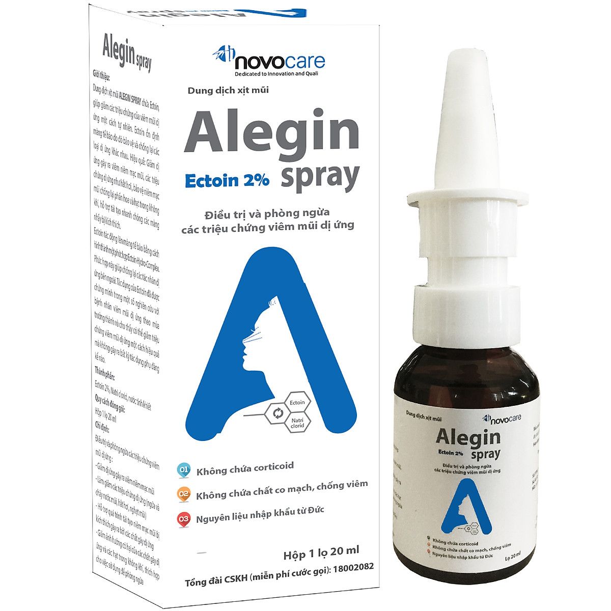  Xịt mũi Alegin 20ml Novocare 