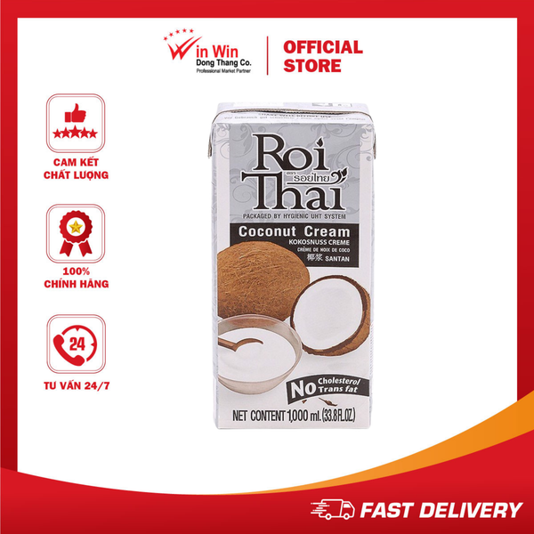 Nước Cốt Dừa Đậm Đặc Roi Thai 1L - Nhập Khẩu Thái Lan | Roi Thai Coconut Cream 1L