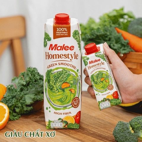 Smoothie Rau Xanh Malee Homestyle Fiber Flow 250ml - Nhập Khẩu Thái Lan | Malee Homestyle Green Smoothie 250ml