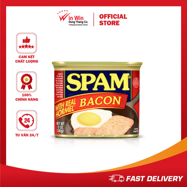 Thịt Heo Muối Xông Khói SPAM Bacon 340g - Nhập Khẩu Mỹ | Hormel SPAM Real Bacon 340g