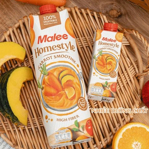 Smoothie Cà Rốt Malee Homestyle Fiber Flow 1L - Nhập Khẩu Thái Lan | Malee Homestyle Carrot Smoothie 1L