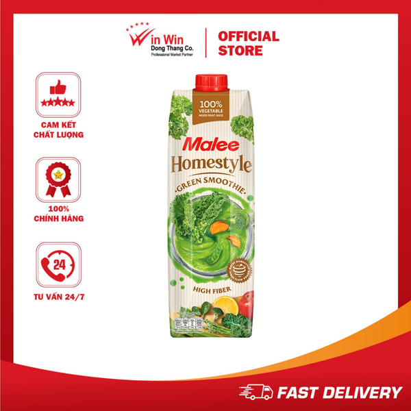 Smoothie Rau Xanh Malee Homestyle Fiber Flow 1L - Nhập Khẩu Thái Lan | Malee Homestyle Green Smoothie 1L