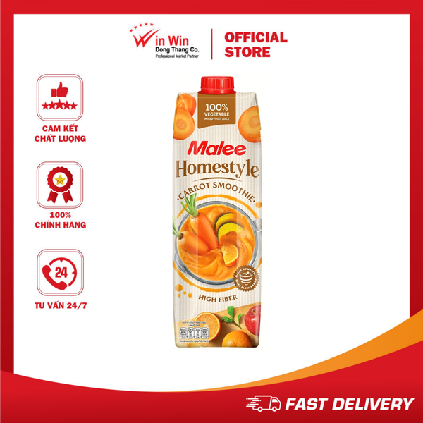 Smoothie Cà Rốt Malee Homestyle Fiber Flow 1L - Nhập Khẩu Thái Lan | Malee Homestyle Carrot Smoothie 1L