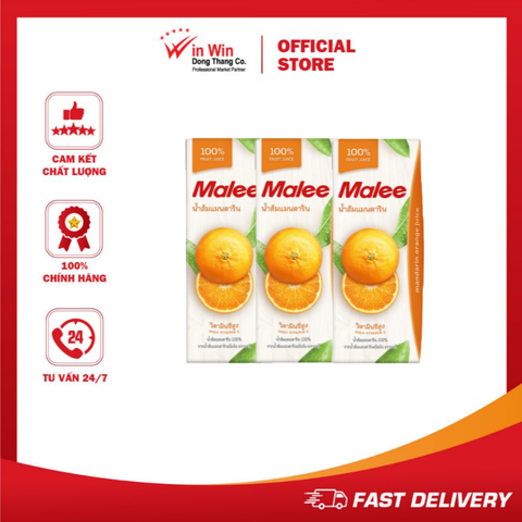 COMBO 3 Nước Ép Quýt Malee 200ml (Thái Lan)