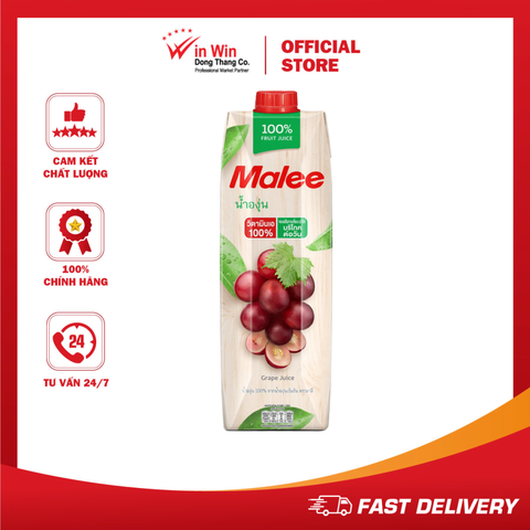 Nước Ép Nho Malee 1L - Nhập Khẩu Thái Lan | Malee 100% Grape Juice 1L