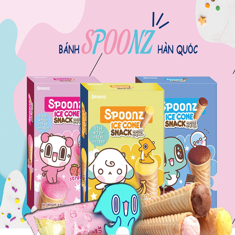 Bánh Xốp Nhân Kem Dâu Spoonz 27g (Hàn Quốc)