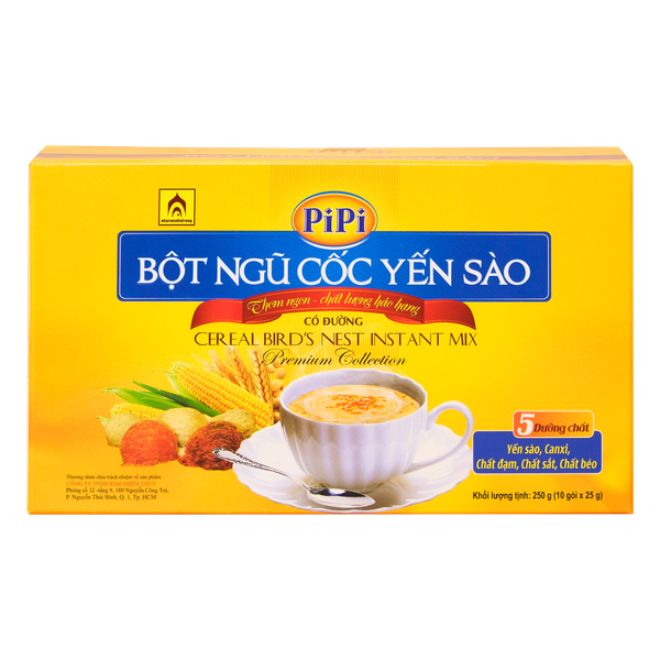  Bột Ngũ Cốc Yến Sào Pipi - Ngũ Cốc Dinh Dưỡng Ăn Liền 