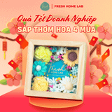  [Quà Tặng Doanh Nghiệp] Hộp hoa sáp thơm 4 mùa, Có thể in logo và tên người nhận - Fresh Home Lab 