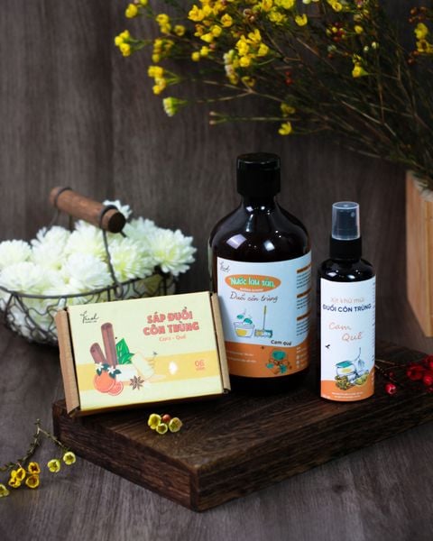  Combo Chăm sóc nhà cửa - Đuổi côn trùng - Nước lau sàn, Sáp thơm và Bình xịt khử mùi tinh dầu. 