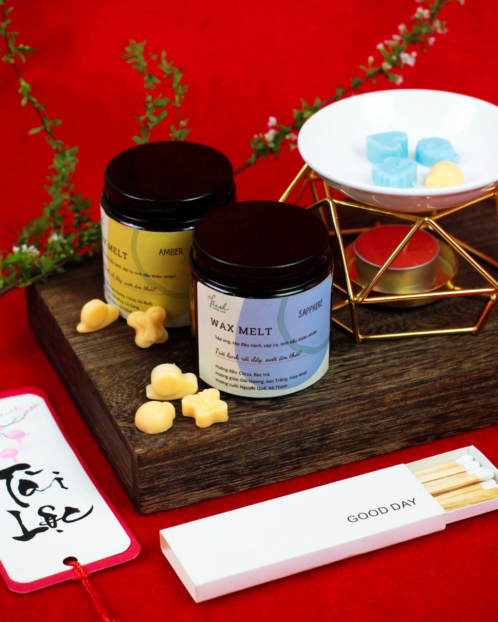 [Quà Tặng Doanh Nghiệp] Set 2 Hộp Wax Melt Sáp thơm tan chảy tinh dầu thiên nhiên - Fresh Home Lab 