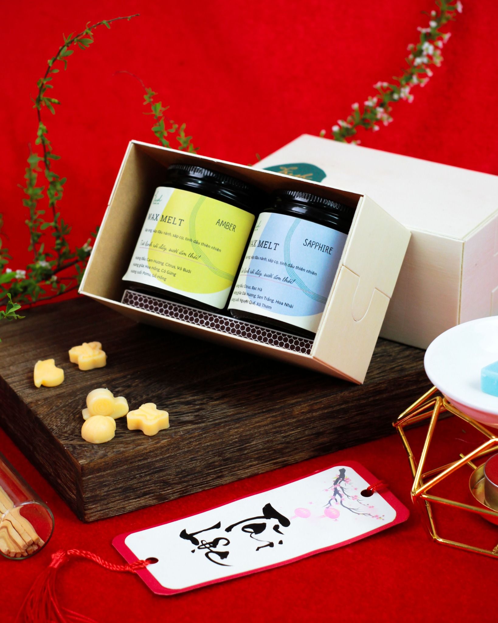  [Quà Tặng Doanh Nghiệp] Set 2 Hộp Wax Melt Sáp thơm tan chảy tinh dầu thiên nhiên - Fresh Home Lab 