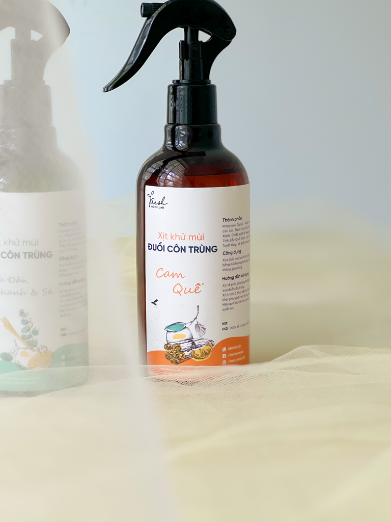  Bình Xịt Phòng Tinh Dầu Cam Quế, đuổi muỗi và côn trùng, khử mùi thơm phòng thiên nhiên 