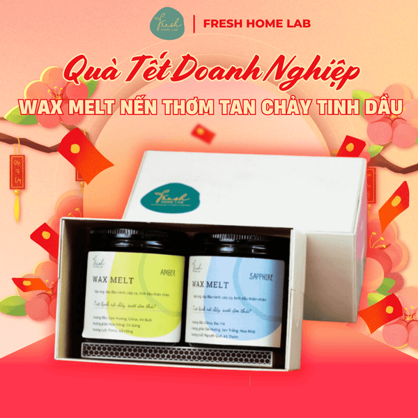  [Quà Tặng Doanh Nghiệp] Set 2 Hộp Wax Melt Sáp thơm tan chảy tinh dầu thiên nhiên - Fresh Home Lab 