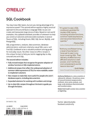  SQL Cookbook 2nd 