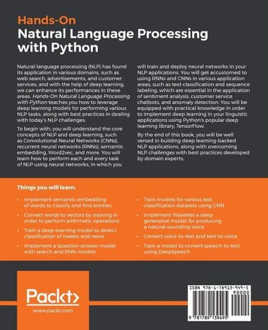  Hands-On Natural Language Processing with Python 
