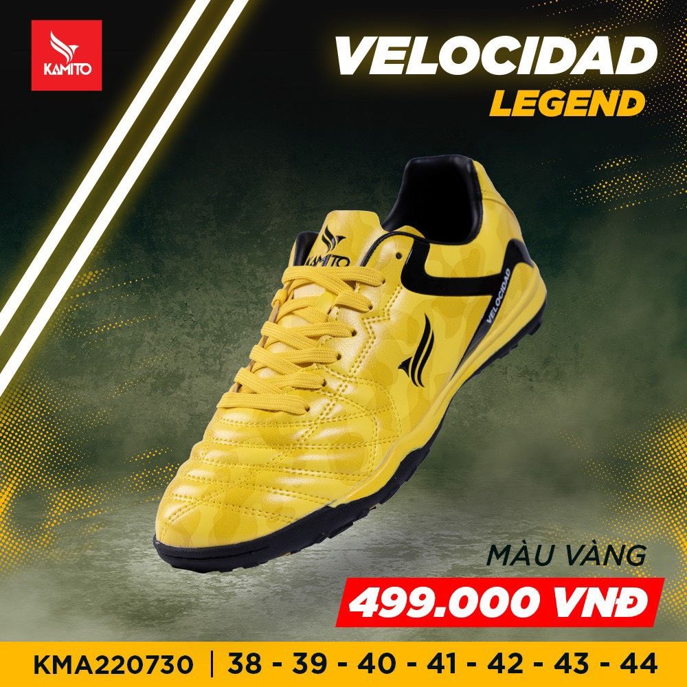  Giày Bóng Đá Kamito Velocidad Legend Vàng - Giày Đá Bóng Chính Hãng Đế TF 