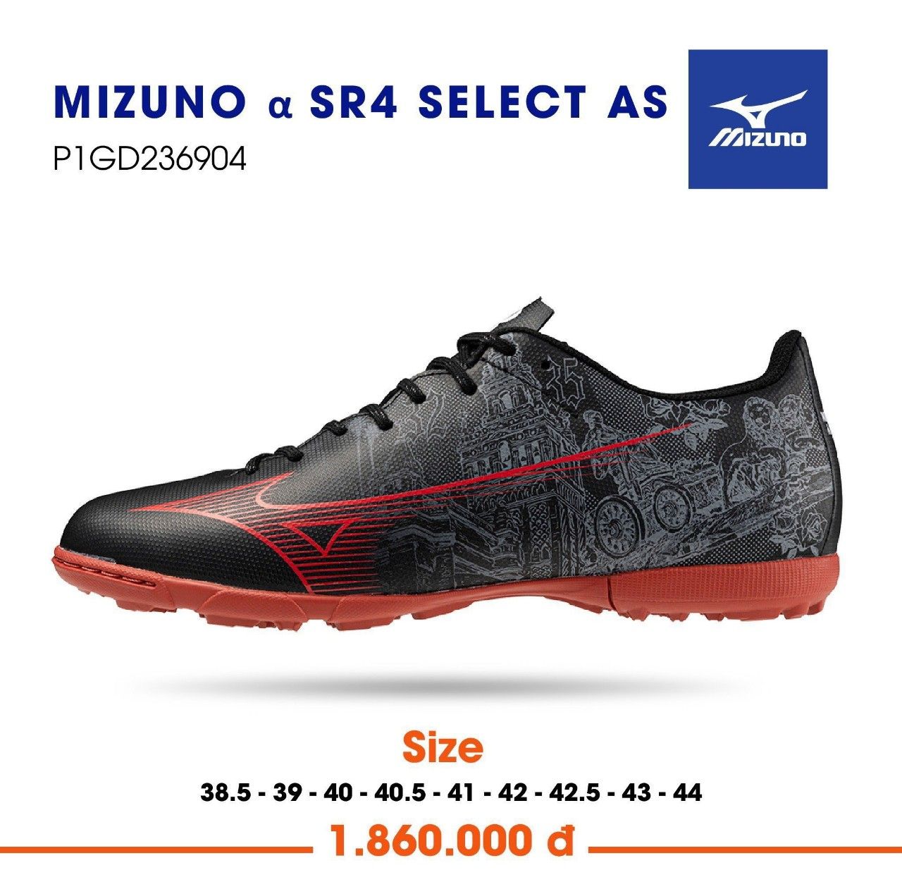 Mizuno Alpha SR4 Select đến TF - Giày Đá Bóng Chính Hãng