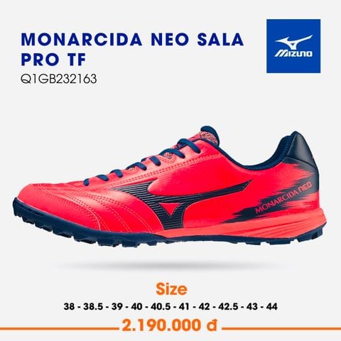  Mizuno Monarcida Neo Sala Pro đế TF màu Đỏ Đô - Giày Đá Bóng Chính Hãng 