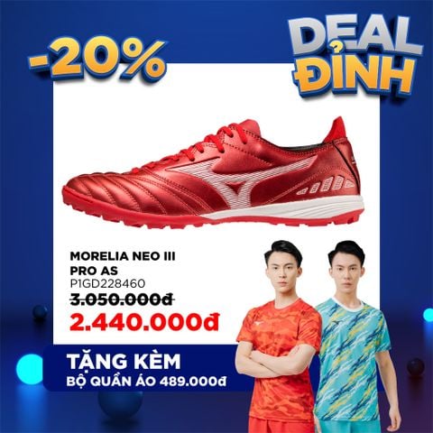 Mizuno Morelia NEO 3 Pro AS màu Đỏ Mận - Giày Bóng Đá Chính Hãng 