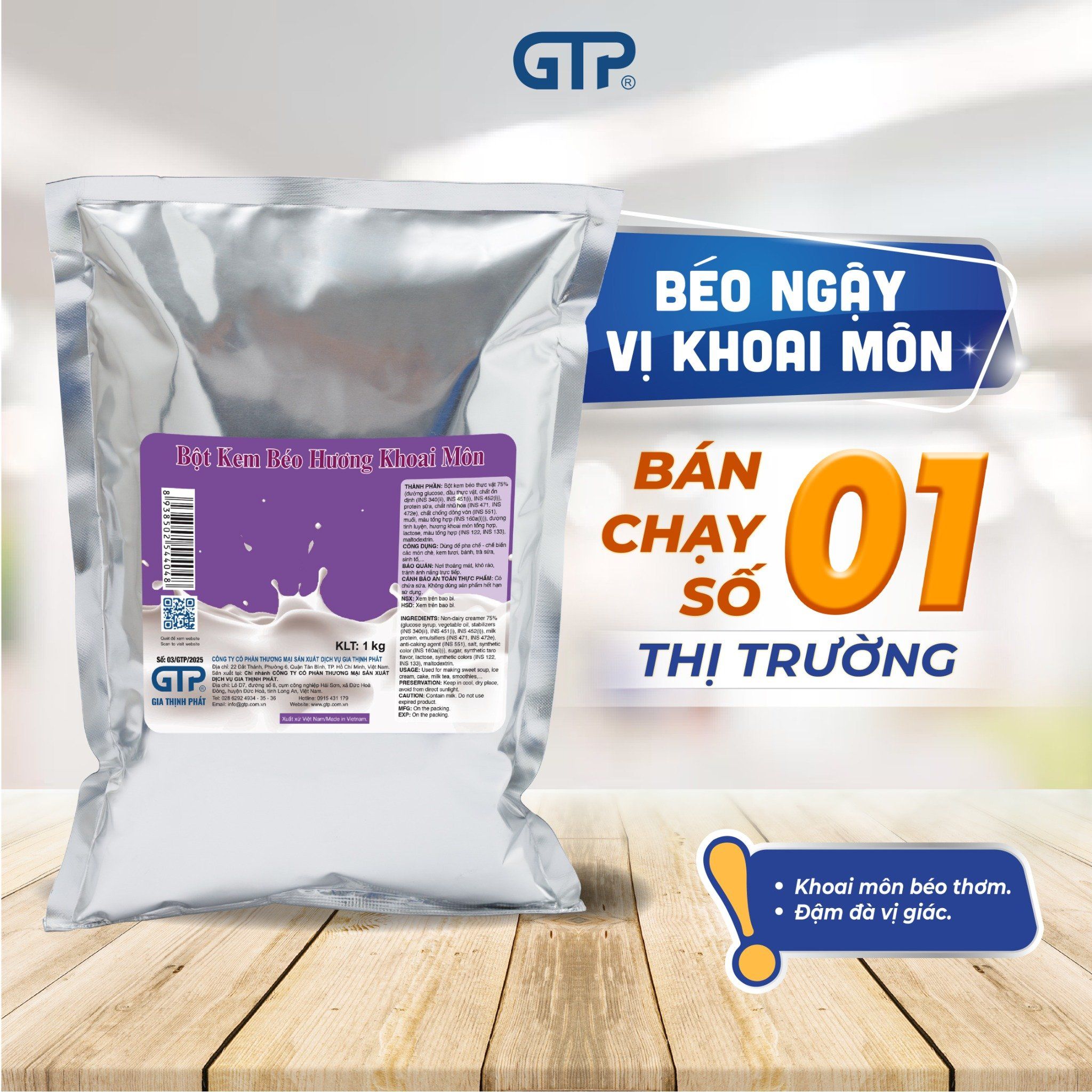  Bột kem béo hương khoai môn GTP 