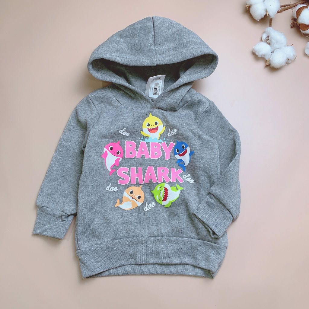 Áo nỉ Hoodie Pinkfong BG - màu ghi Baby Shark