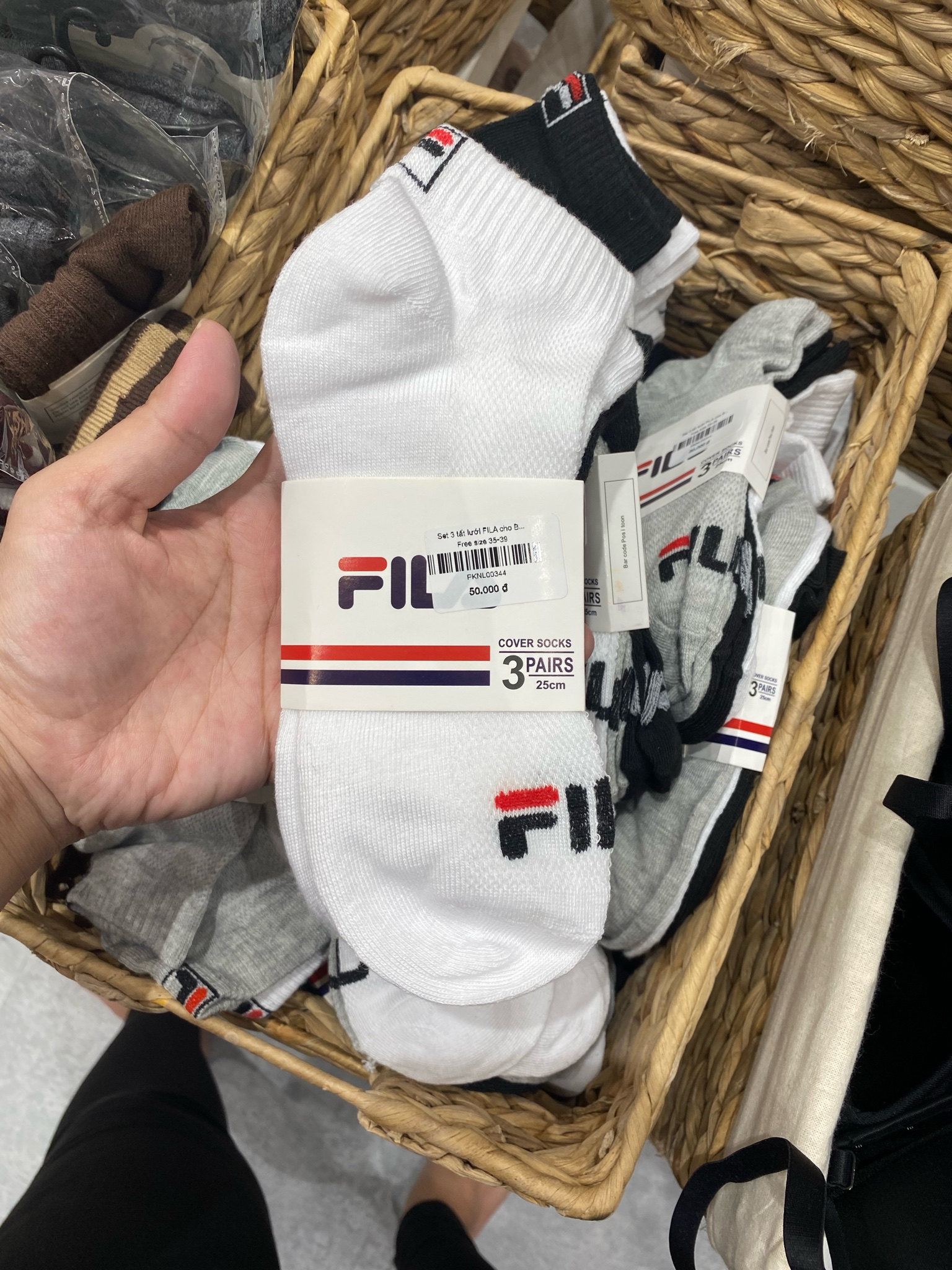 Set 3 tất lưới FILA cho Bố Mẹ (Free size 35 - 39 )