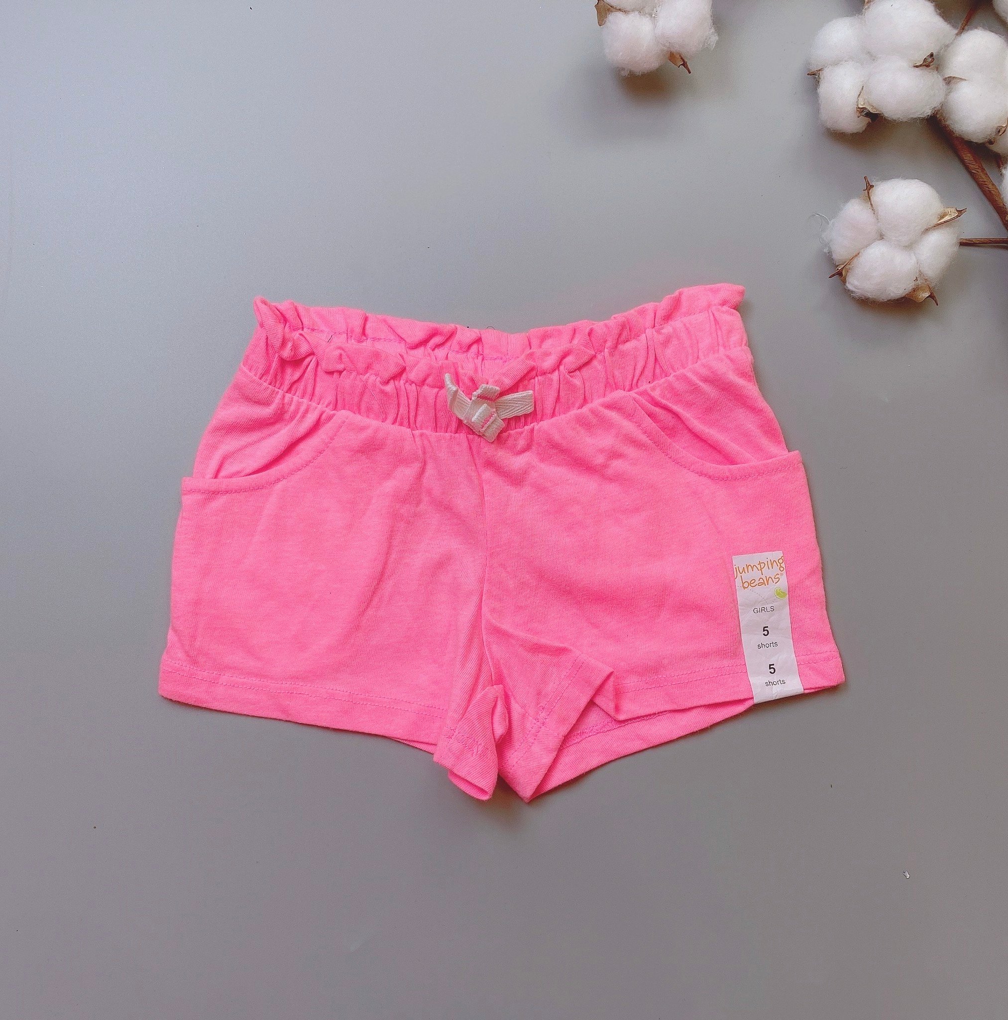 [30%] Quần đùi cotton Jumping Beans chun bụng hồng / vàng