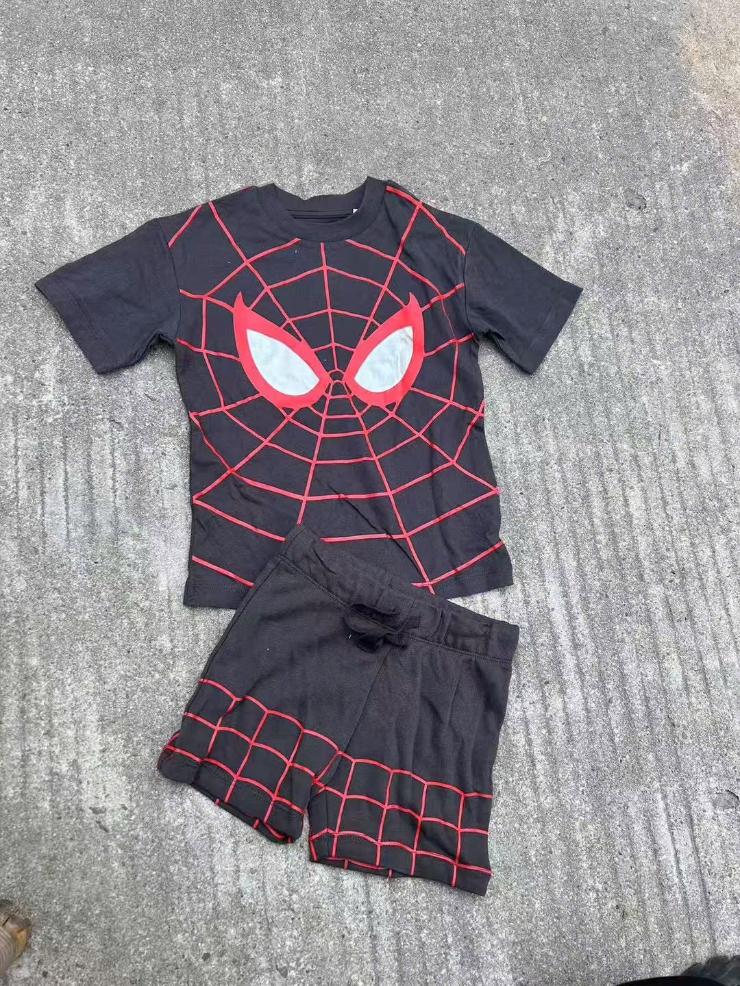 Bộ cotton dư xịn màu ghi hoạ tiết Spiderman cho bé trai size 2-10y