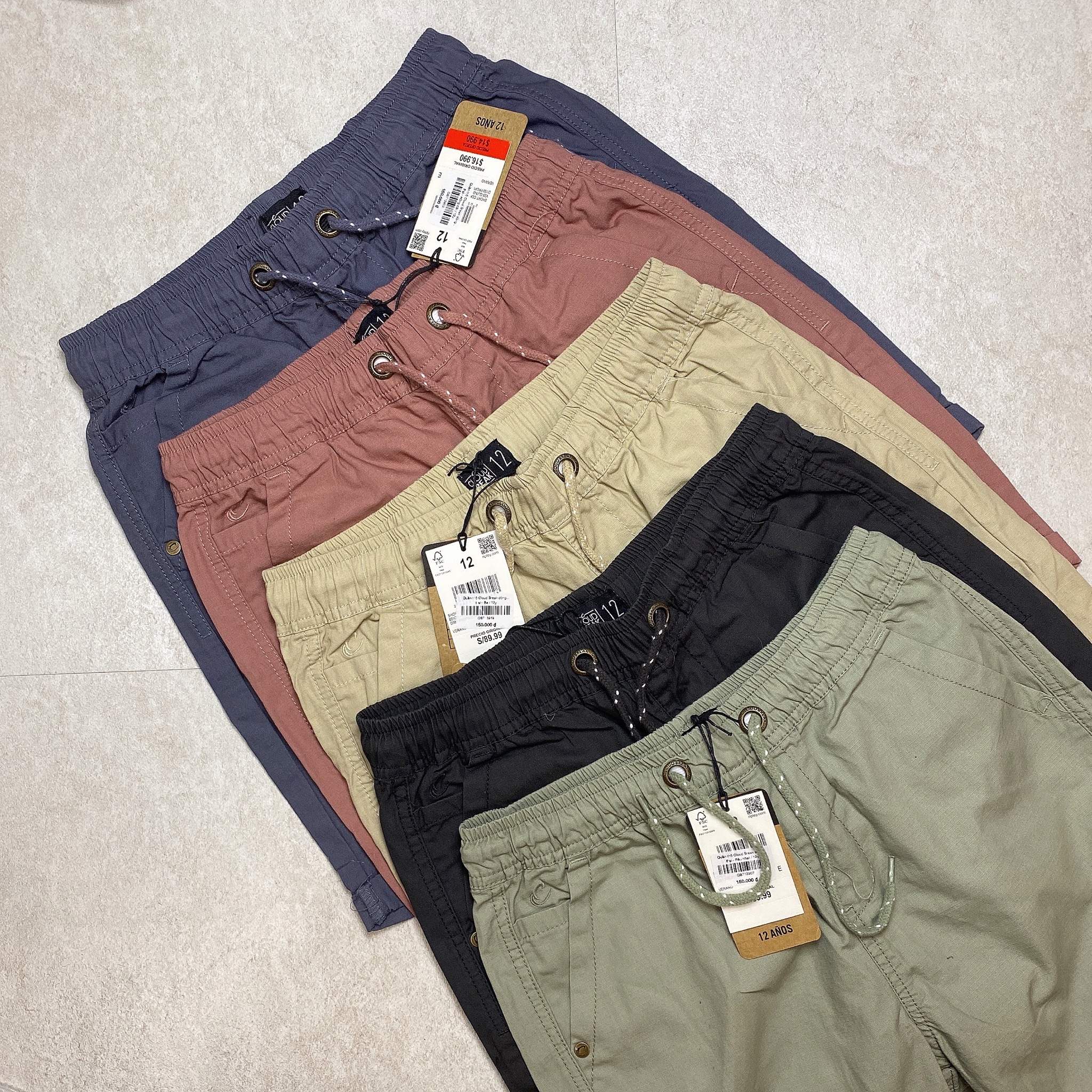 Quần short thô Cloud Break dư xịn dòng Đại trơn màu Bé Trai size 10 - 16y