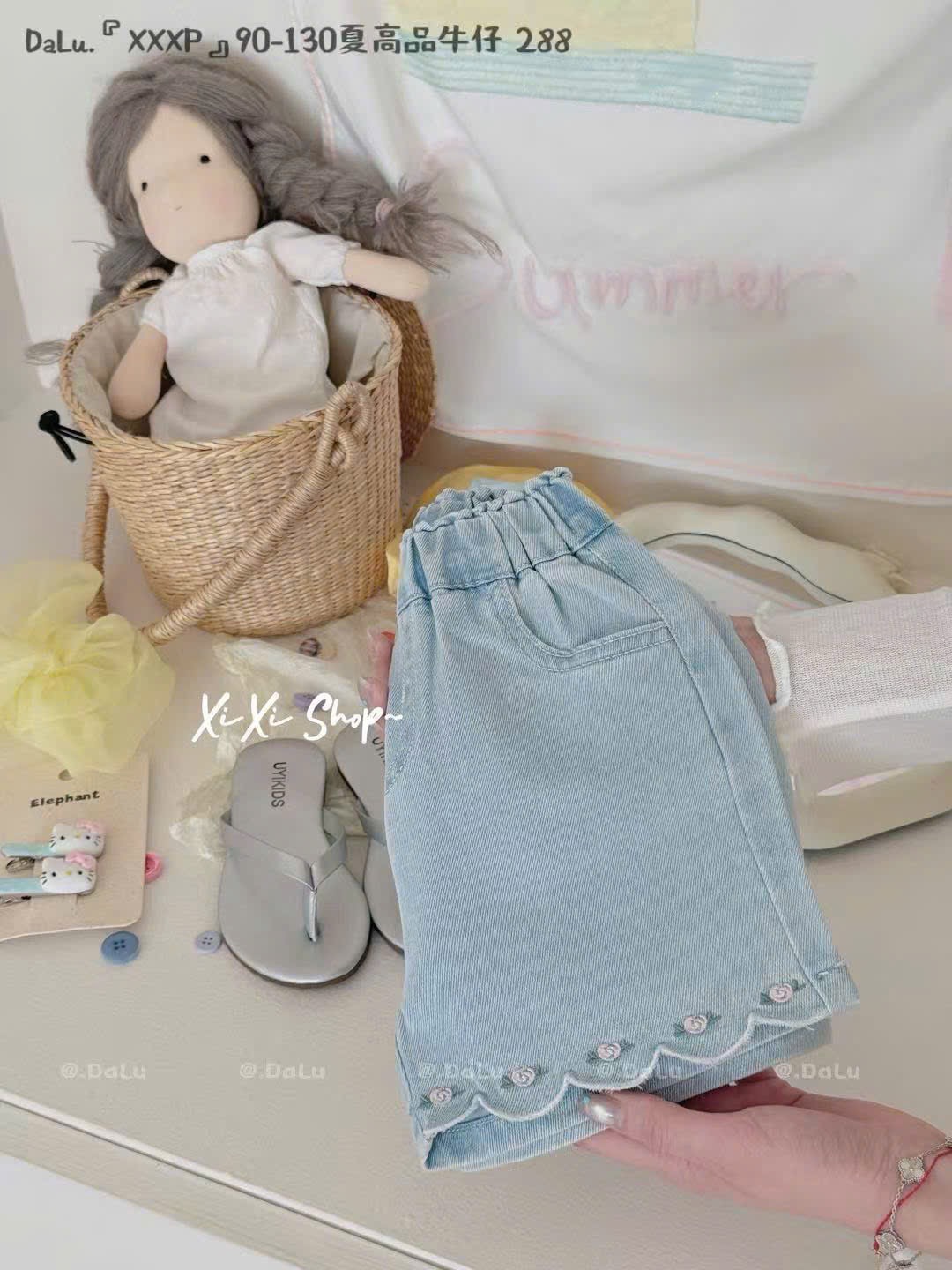 Quần short jean QC nhiều mẫu cho bé gái size 90-130