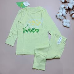 Bộ cotton hoatatou xuất Hàn - xanh cốm hình trâu