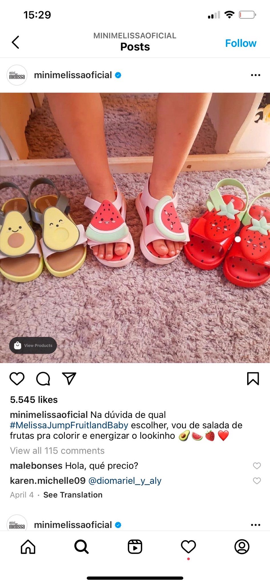Sandal mini Melissa bé gái - hình quả dâu