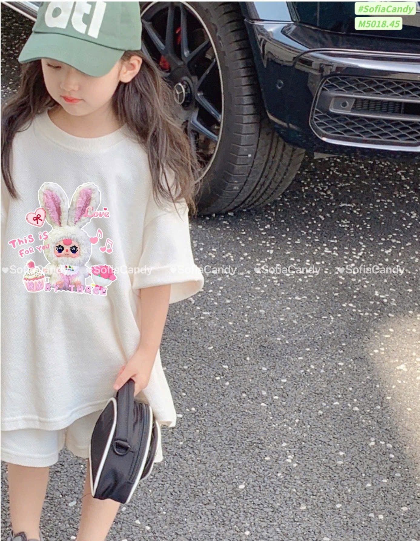 M5018 - Bộ Mia Kids Baby Three màu trắng bé gái size 1-10y