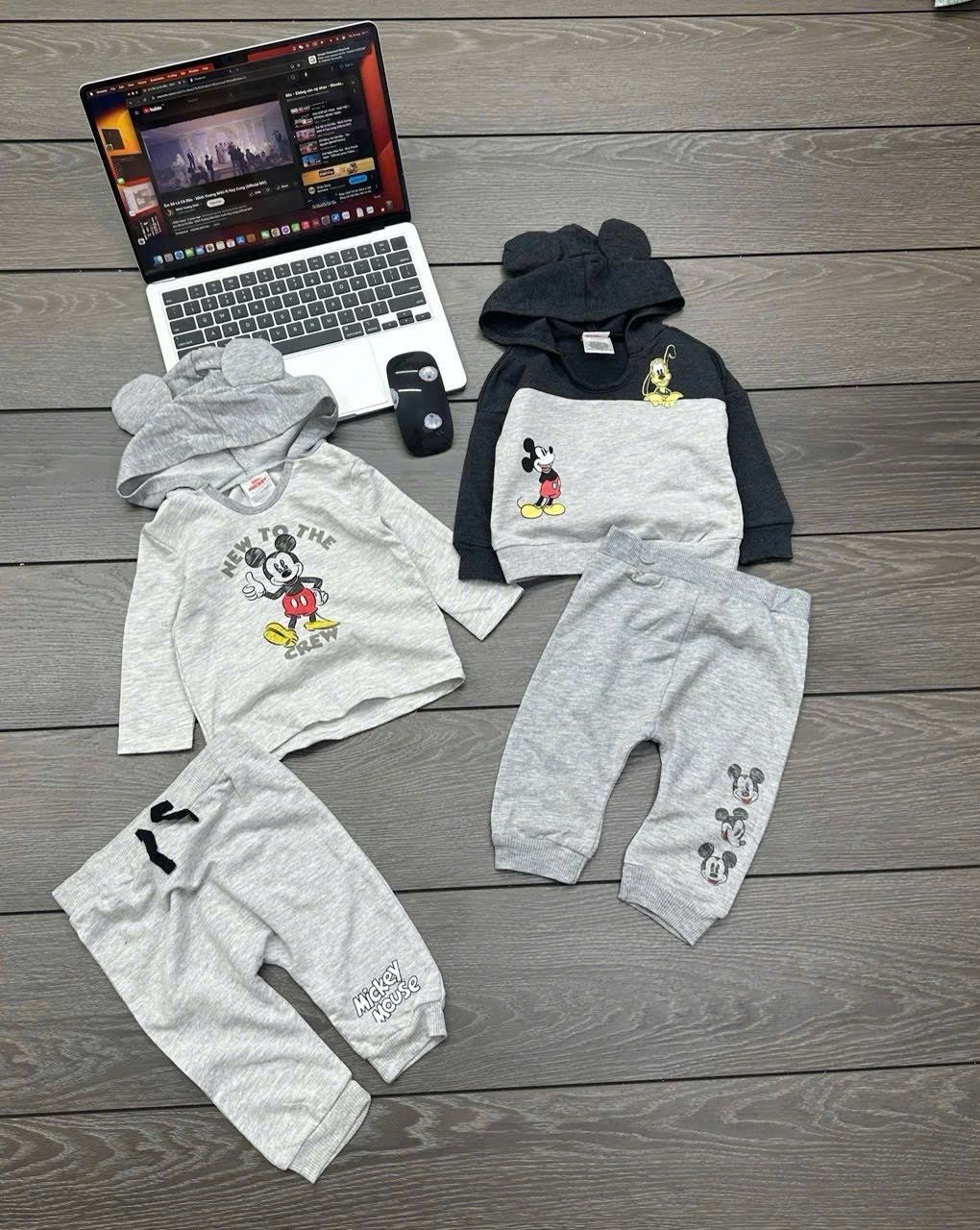 Bộ da cá Junior Mickey 2 mẫu bé trai size 3m - 4y