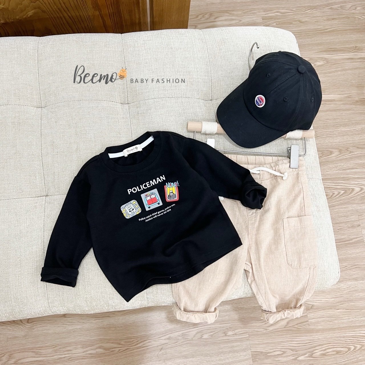 Áo cotton dài tay Beemo ô tô Policeman 4 màu BT