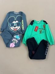 Bộ nỉ bông Primark ghi mickey đeo kính / xanh ninja size 2 - 8y