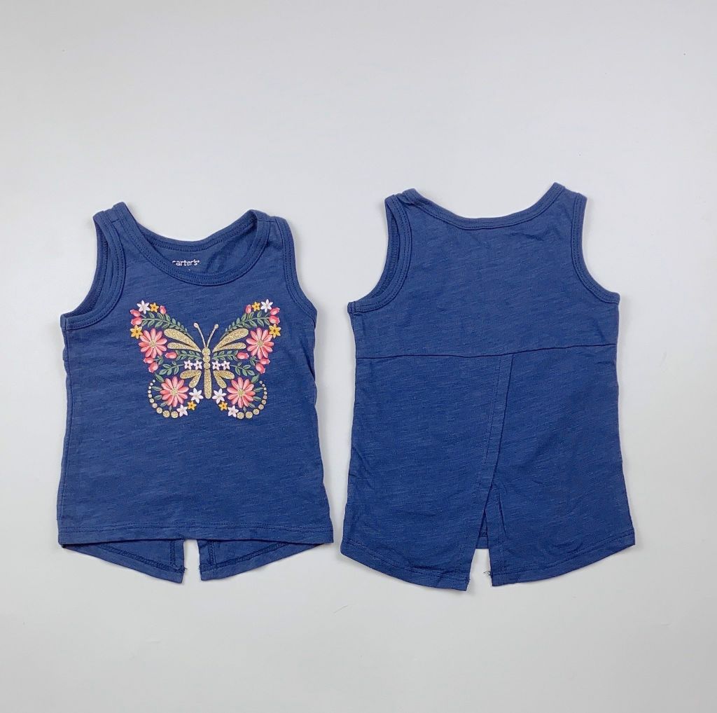 Áo cotton sát nách Carter / Oshkosh màu navy hình bướm