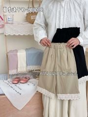 M6668 - Quần thô QC viền ren dáng lửng bé gái size 90-130