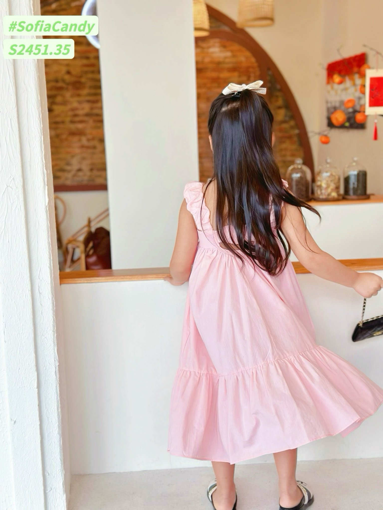 Váy thô Sofia Candy hai dây thêu hoa ngực nhiều màu size 1-10y