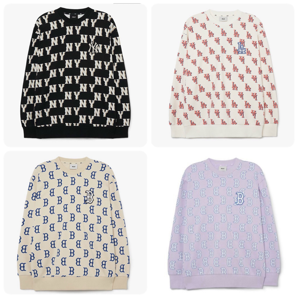 MLB MONOGRAM DIA ALL OVER SWEATSHIRT BEIGE  ANORAVN