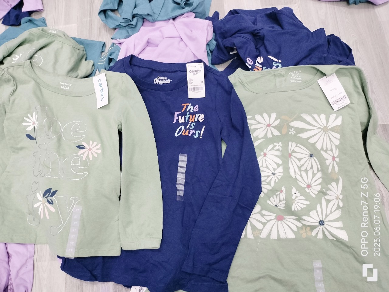 Áo cotton CTs, Osh nhiều màu BG size 1-14y