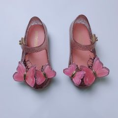 Giày Mini Melissa cánh bướm - nhũ hồng đậm