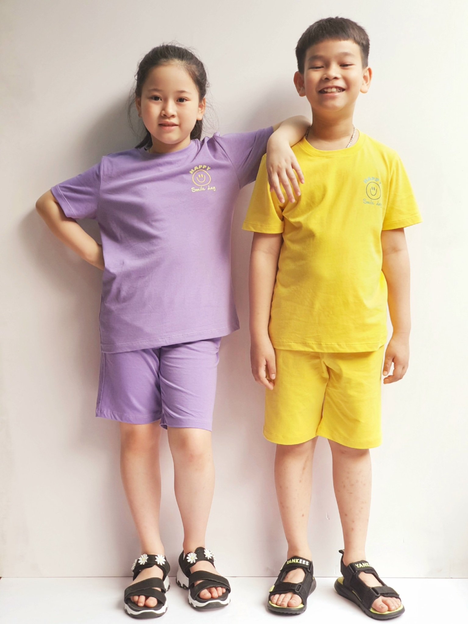 Bộ cotton Bee Mon mặt cười 5 màu BTBG size 110 - 160 - Bảng màu 2
