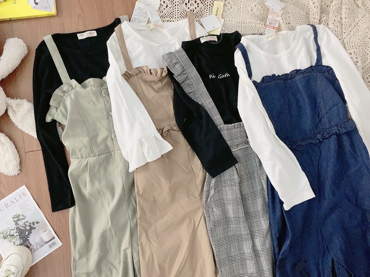 Set Jumpsuit Airly Momo xuất Nhật quần ống xuông kèm áo nhiều màu BG