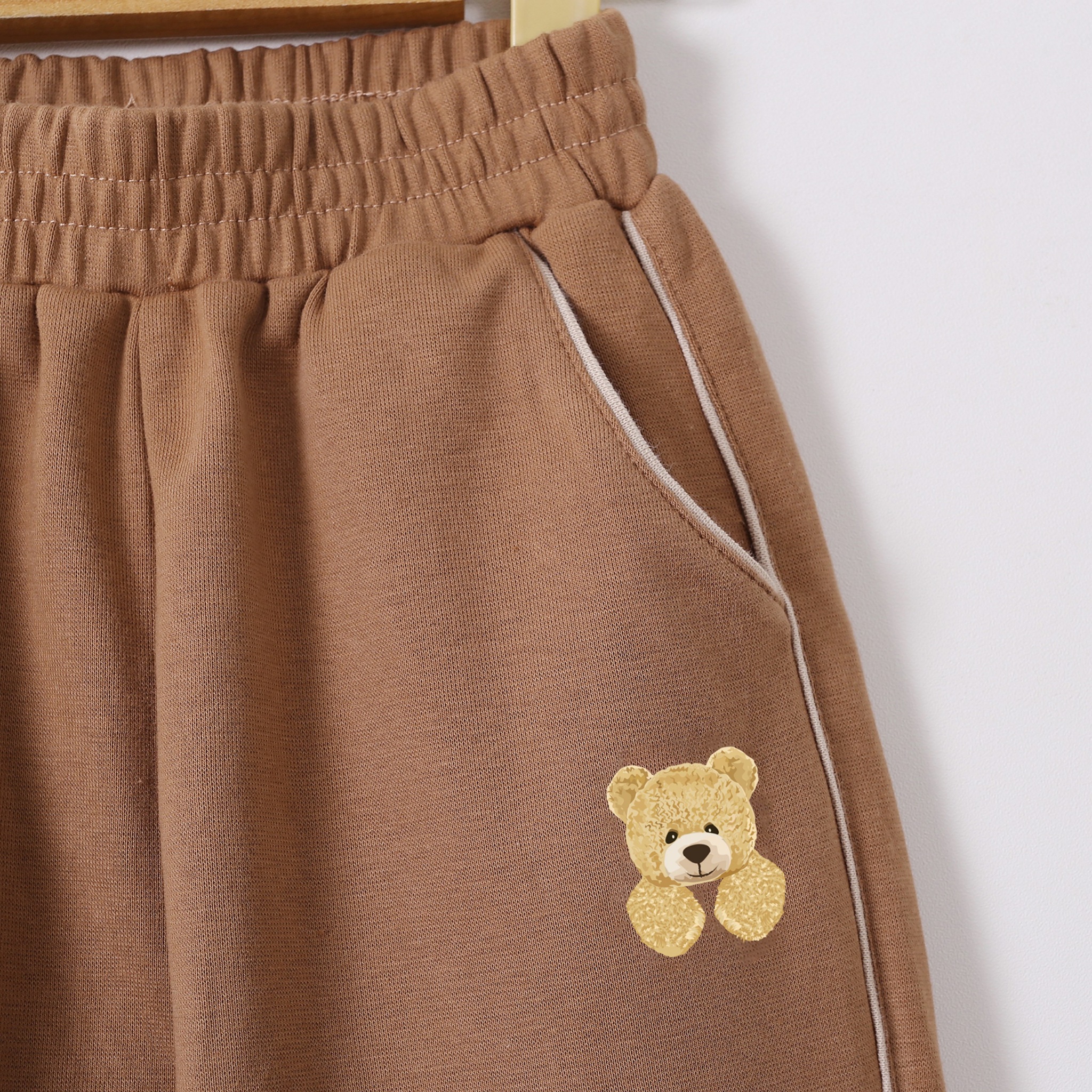 Bộ thun dày Nexxi hình gấu Good 2 màu be / nâu size 3 - 10y