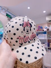 Mũ lưỡi trai HM kem chấm bi đen Minnie size 2-6y