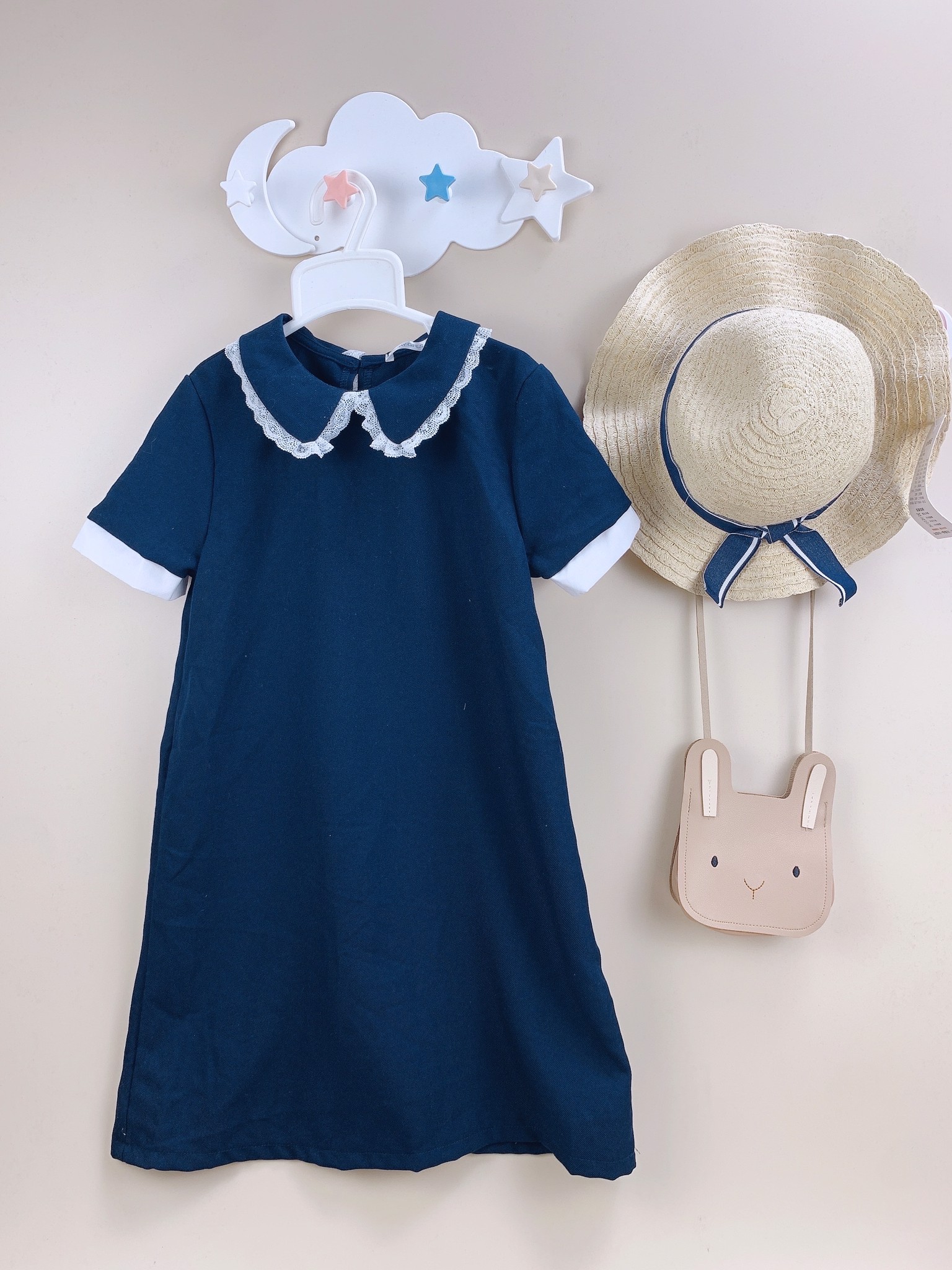 Váy cổ sen viền ren trắng BG 6-14y