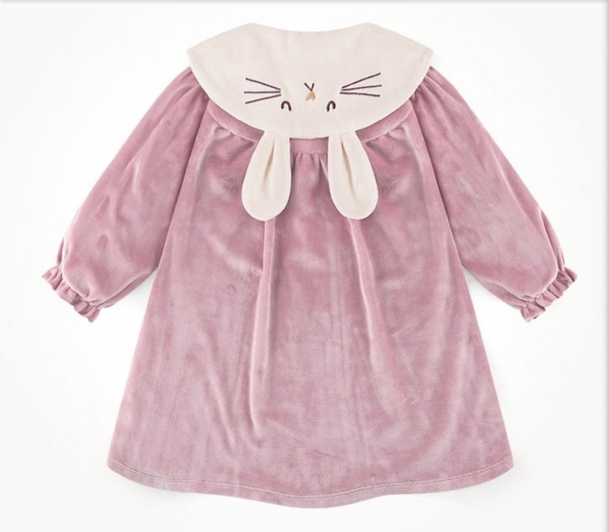 Váy nhung cổ sen lưng thỏ Milkmile 3 màu đỏ / vàng / hồng size 90 - 140