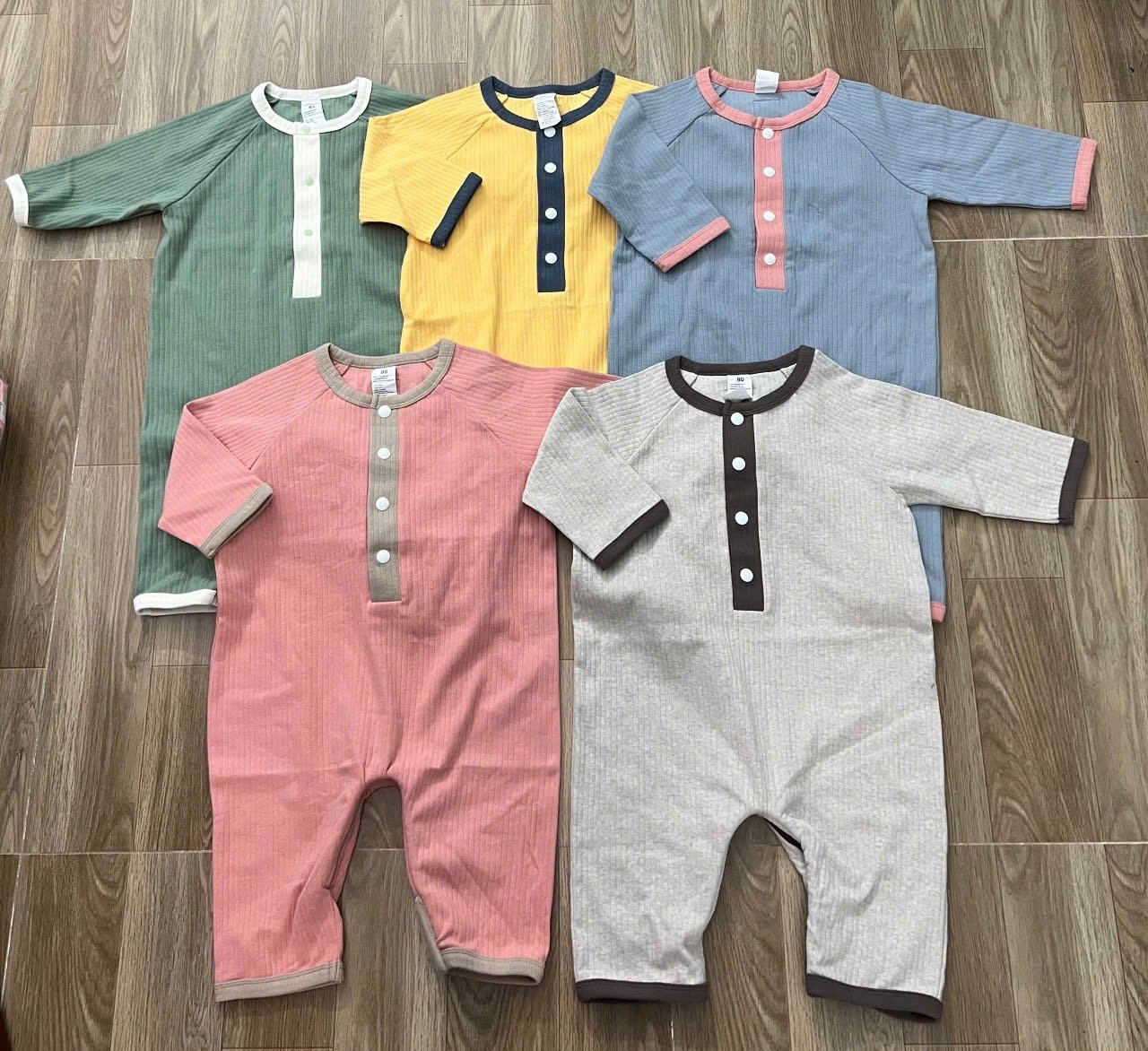 Body nỉ tăm xuất Hàn phối nhiều màu size 80 - 120