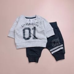 Bộ nỉ bông Young Original BT - Ghi Little Dude 01